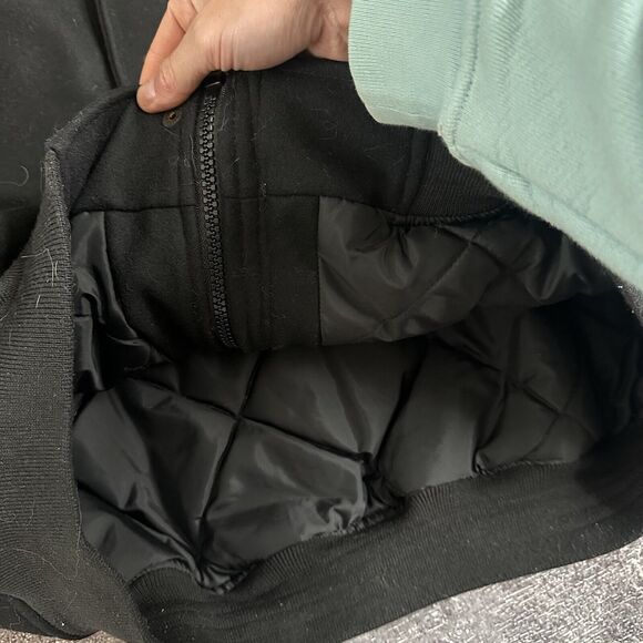 Men's Vintage NAPA Select NASCAR Black Leather Wool Varsity Bomber Jacket Sz XL - Picture 3 of 4